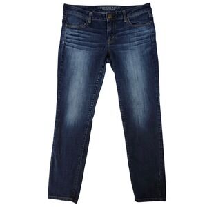 American Eagle Jegging Women 14 Dark Wash Excellent Mid Rise Skinny Jeans